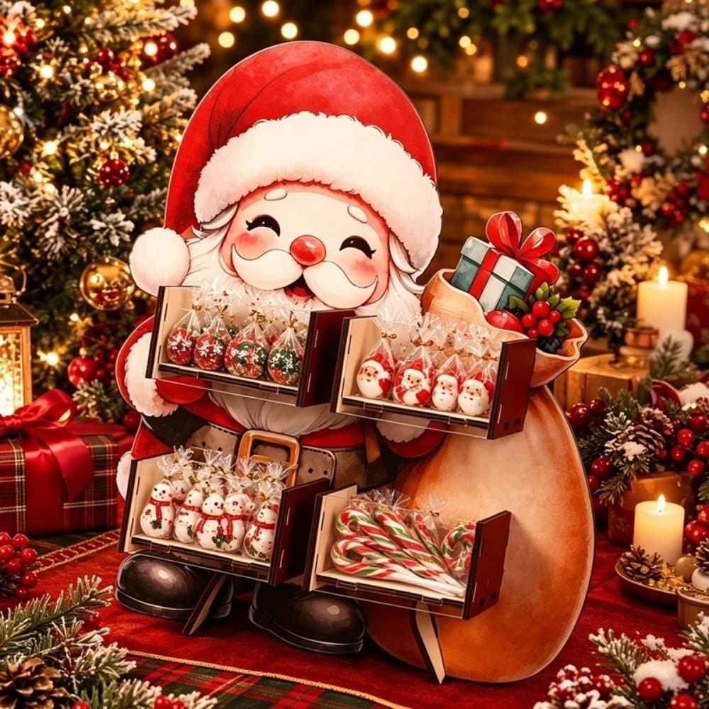 Xmas Tree Christmas Candy Display Rack Snowflake Desktop Ornament Christmas Party