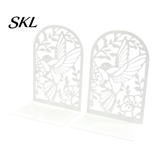 Non-slip Bookends 1 Pair Metal Hummingbird for Shelves, Decorative Heavy Duty Book Ends Stoppers Silhouette Office, Desk, Shelf, Non-Skid Holder