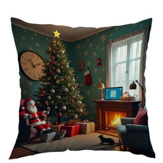 

New Christmas Pillow Cover for Home Sofa Decoration Printed Pillow Cover Christmas Ball Cushion Cover 45*45cm