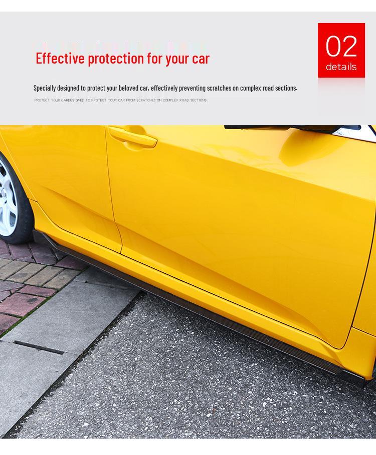 Boční prahy ve stylu karbonových vláken pro Honda Civic Sport 2016-2019 (10. generace) - Lesklá černá