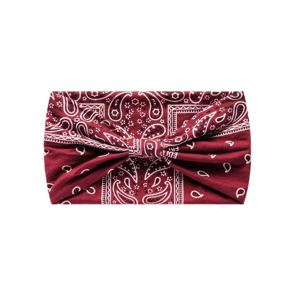 Women's European Bohemian-Style Cashew Flower Print Elastic Sports Headband