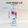 1PC Two Red Rose Flowers 750ml Color Plastic Sports Water Bottle Leakproof Flip Straw Lid Suitable for Sports Office Home Use