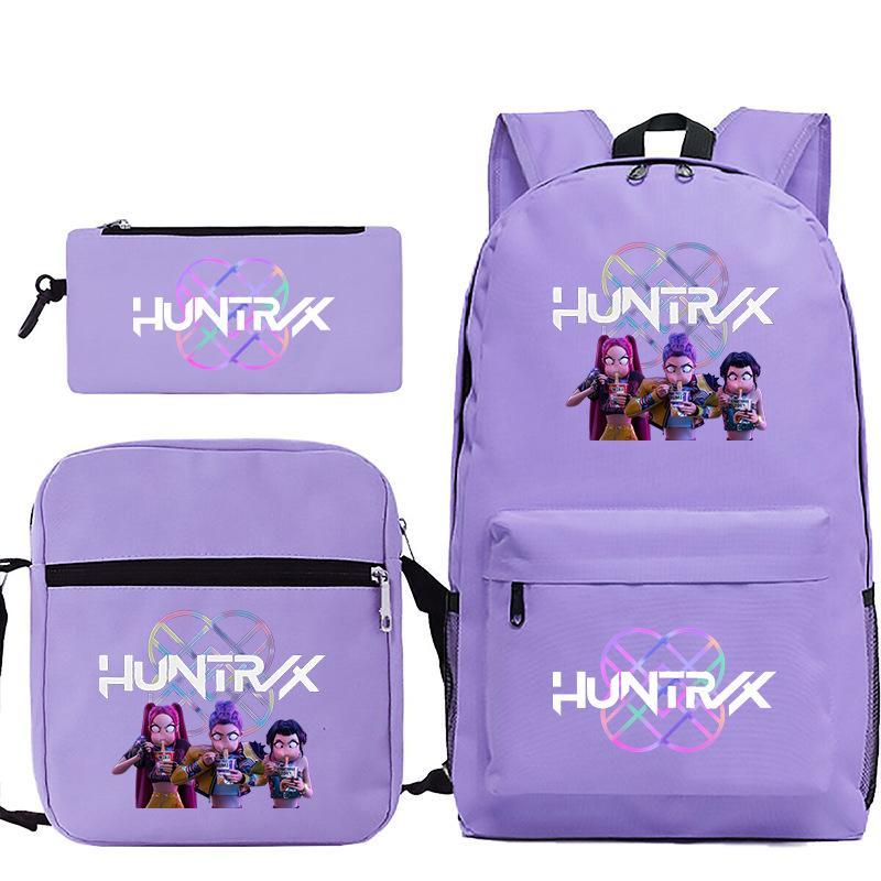 Animation Cartoon Kinderrucksack Freizeit Federmäppchen Umhängetasche Dreiteiliges Set, Grund- und Sekundarschule Schultasche