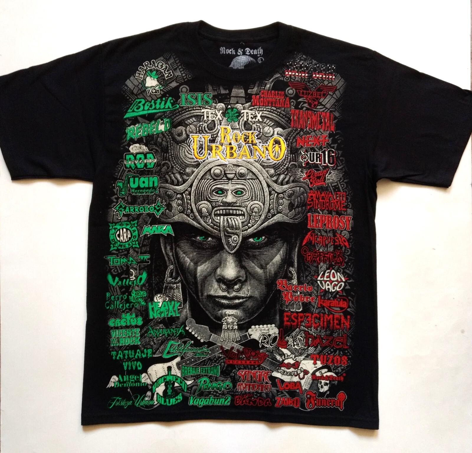 ROCK URBANO T-Shirt RARE Embroidered Logo Mexico El Haragan Tri Transmetal Tex XL