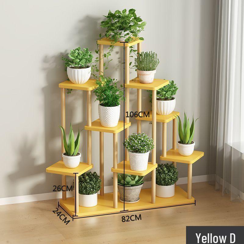Iron Art Flower Stand with Wheels, Multi-tiered for Indoor/Outdoor Balcony Use