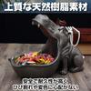 Boono Hippopotamus Fun Decorative Stylish Trinket Gift Iron Figurine, Item, Ornament, Box, (Large, Gray)