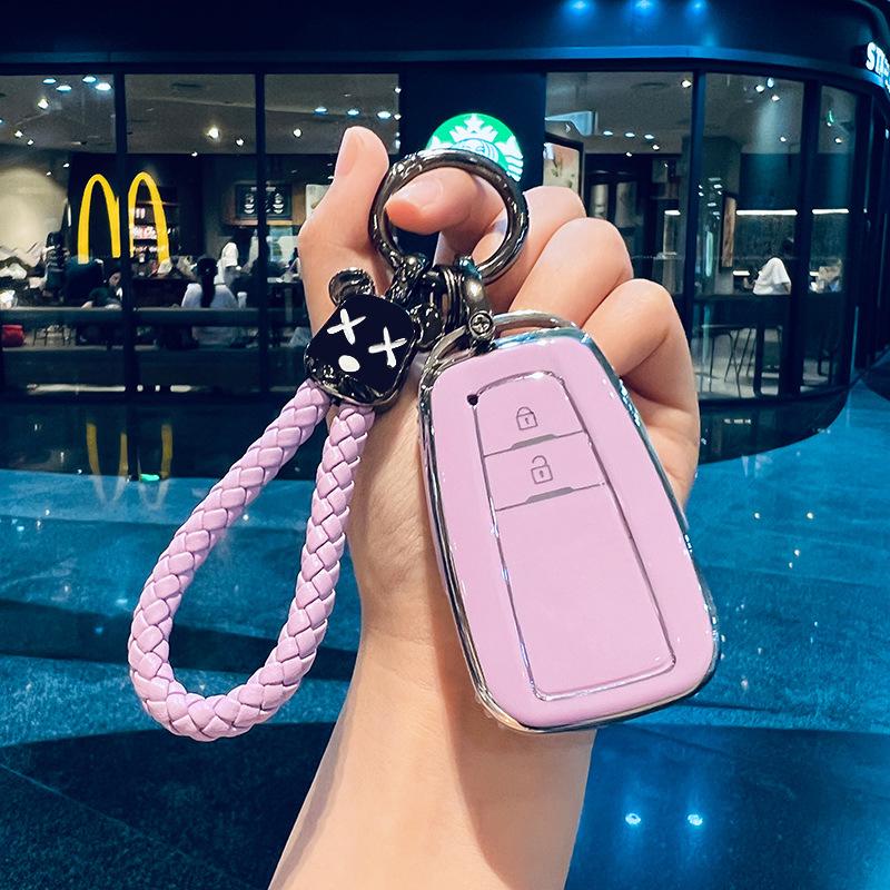 Luxury 2-Button Dual-Engine Protective Key Shell for Toyota Highlander