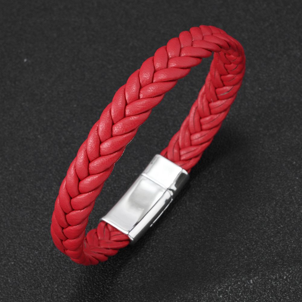 Simple Bracelet for Men Women Twist Braided Leather Minimalist Gift