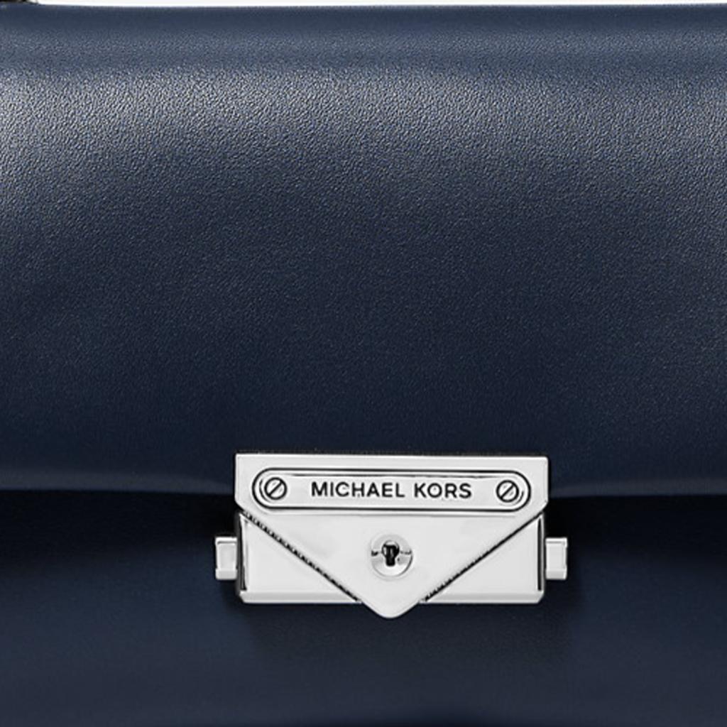 Michael Kors Mk Cece Silver Hardware Push Lock Crossbody Bag Small Women Crossbody Bag Navy-Blue 35F3S0EC5O-NAVY
