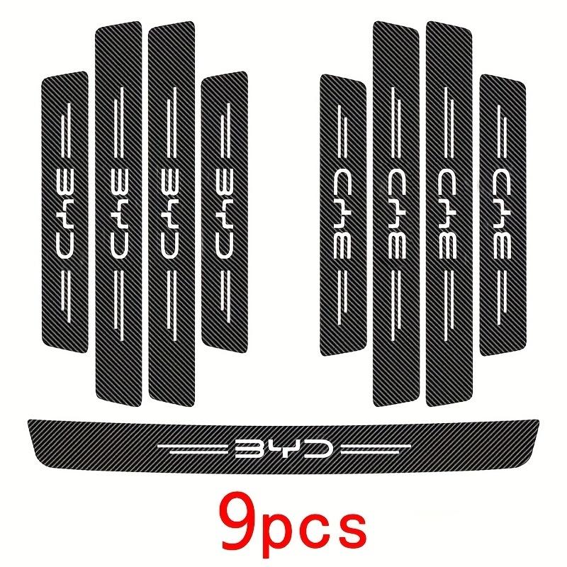 9PCS Car Door Sills Guards Stickers Film Anti Scratch Carbon Fiber Protector Scuff Pedal Cover Auto Accessories