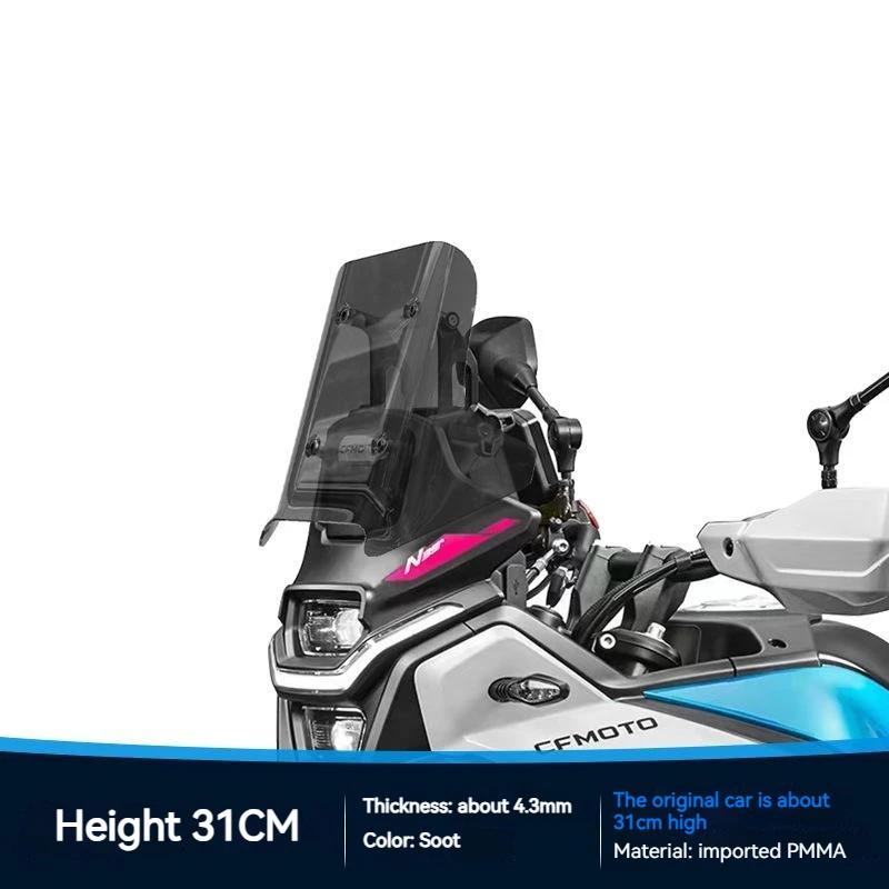 For CFMOTO  450MT Windshield Modification 450MT Transparent Front Windshield and Heightened Chest Guard Accessories