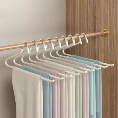 Home Stainless Steel Goose-Shaped Anti-Slip No-Trace Pants Hanger Z-Shaped Double Hanger Wardrobe Space-Saving Storage Hanger