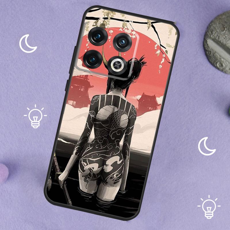 Samurai Warrior Geisha For OnePlus 13T 13R 12R 10R 10T 8T 11 12 13 15 Case For OnePlus Nord 5 CE 2 3 4 Lite N20 N30