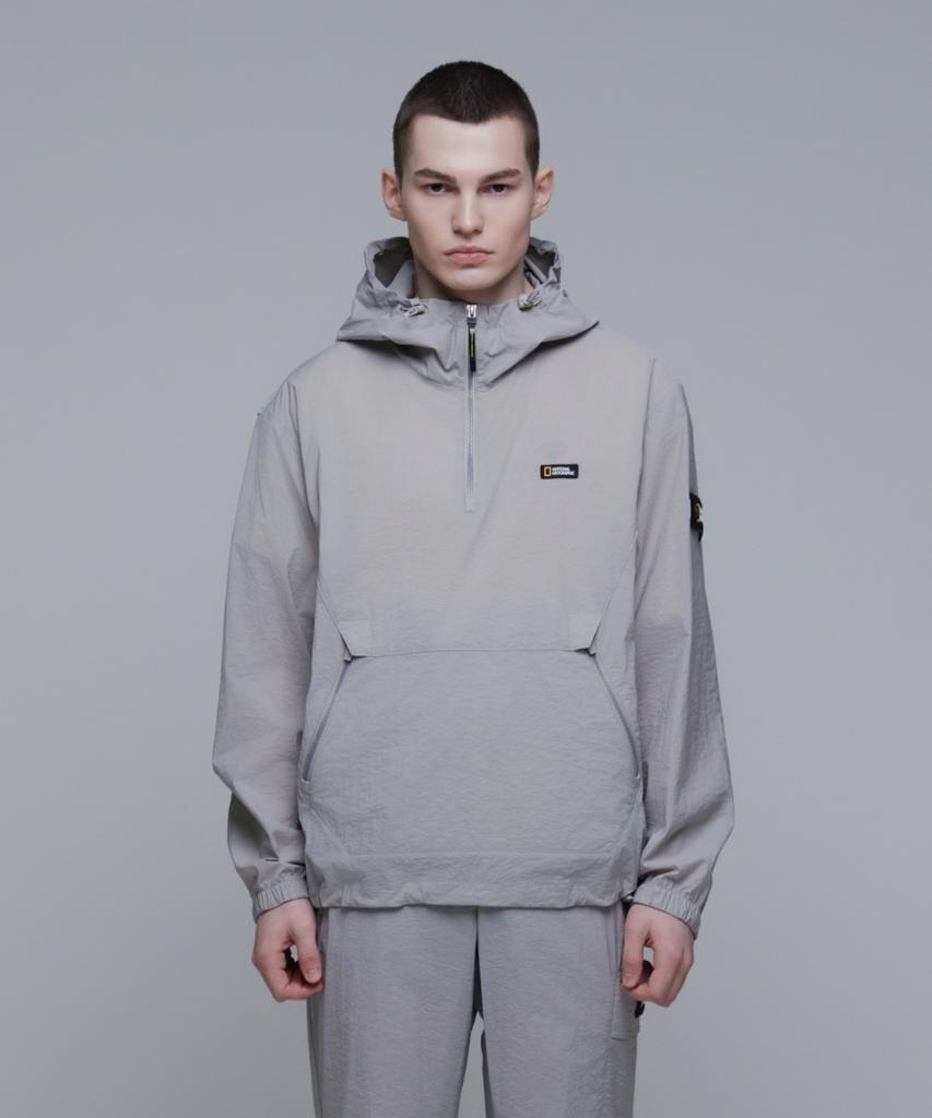 Nationalgeographic N241Uft940 Dimmer Woven Training Hoodie Anorak Oak Beige