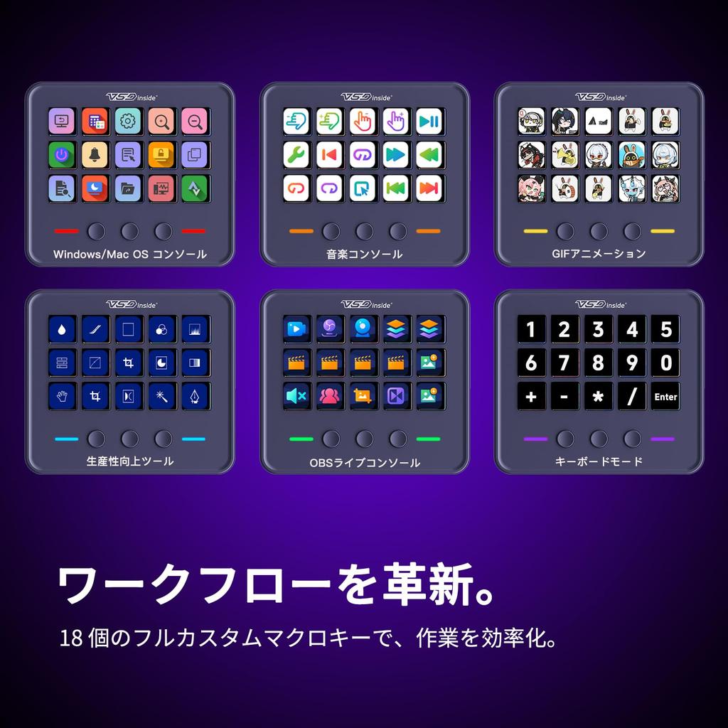 VSDINSIDE M18 Streaming Deck Stream Accelerate tasks and workflows with 15 customizable keys 3 switch easy setup for RGB compatible & Controller +