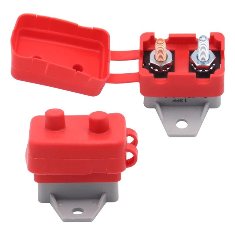 2Pcs 25A Circuit Breaker Auto Reset Function Red Sheath Design Fixed Mounting Wing for 6-28V Voltages Ranges Systems