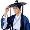 Traditionele Chinese Stijl Hoed Zwarte Holle Geweven Hoed Cosplay Accessoire voor Traditionele Aziatische Optredens en Feest