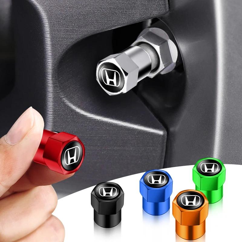 4Pcs Metal Car Wheel Tire Air Valve Caps Stem Covers for Honda Civic Accord Fit City Vezel CRV Odyssey Jazz Prelude Insight ajw256