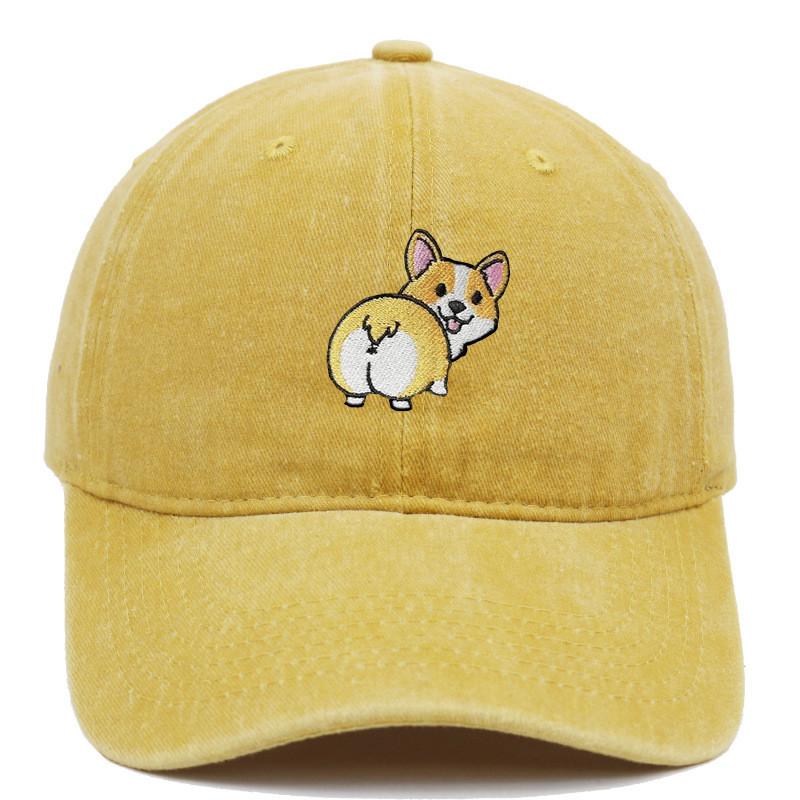 Corgi Dog Embroidered Baseball Cap With Sunshade For Casual Outdoor Wear