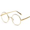 Retro Round Eyeglass Frames: Trendy Korean Style for Men & Women, Full-Rim Metal Design, Ideal for Myopia or Decorative Use.
