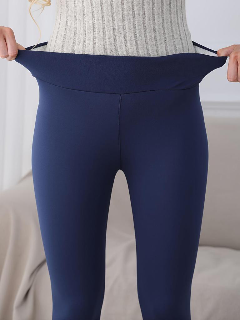 Women's High Waist Fleece Lined Lambswool Leggings for Autumn/Winter - Plus Size Yoga Pants