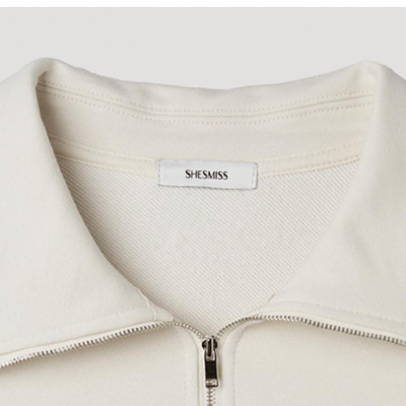 [She S miSS] Half Zip Up LeTTering T ShirT SwjTSp12030 Cr