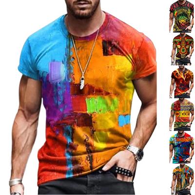 Nové pánske tričko letnej módy Personality Red Tiger Printed Pánske tričko Top