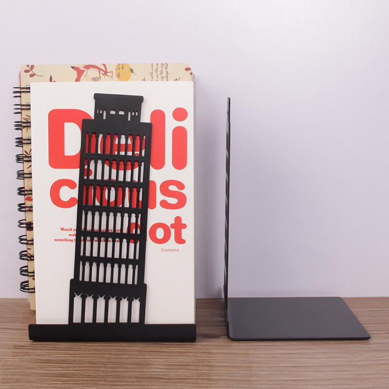 Creative Wrought Iron Metal Book Storage Rack and Personalized Hollowed-Out Bookends