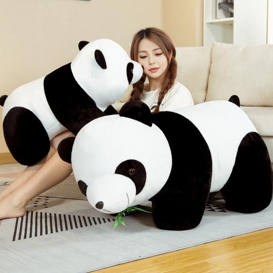 Realistic Panda Baby Doll Huggable Lifelike Plush Toy Stress Relief Security-enhancing Calming Effect Panda Toy