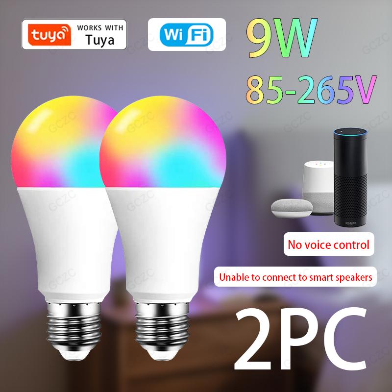 Tuya WiFi Smart LED Bulb E27 RGBCW 16 million colors music sync timer & group control controlled via Smart Life APP AC 85-265V