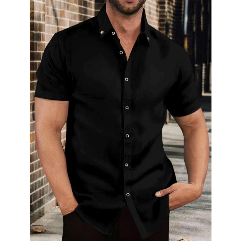 Men's Summer Casual Button Down Shirt Abstract Floral Print Short Sleeve Hawaiian Shirt