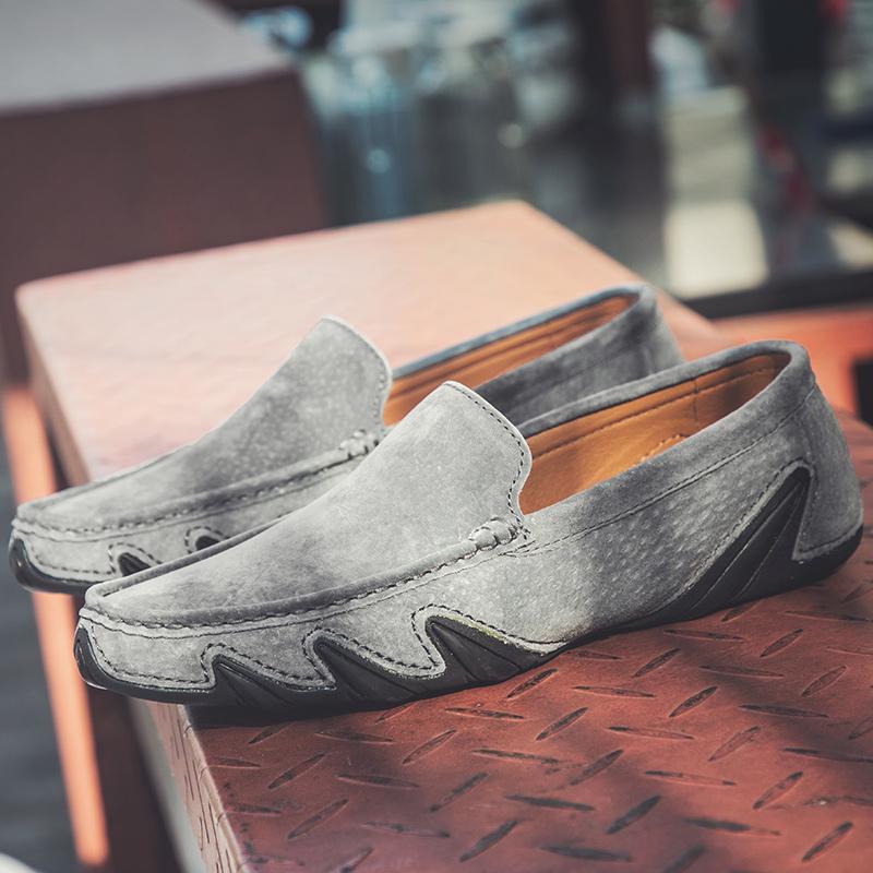 2026 Large Size 38-46 Men Loafers Shoes Suede Leather Man Moccasins Slip On Flats Octopus Sole Driving Shoes Casual Sneakers