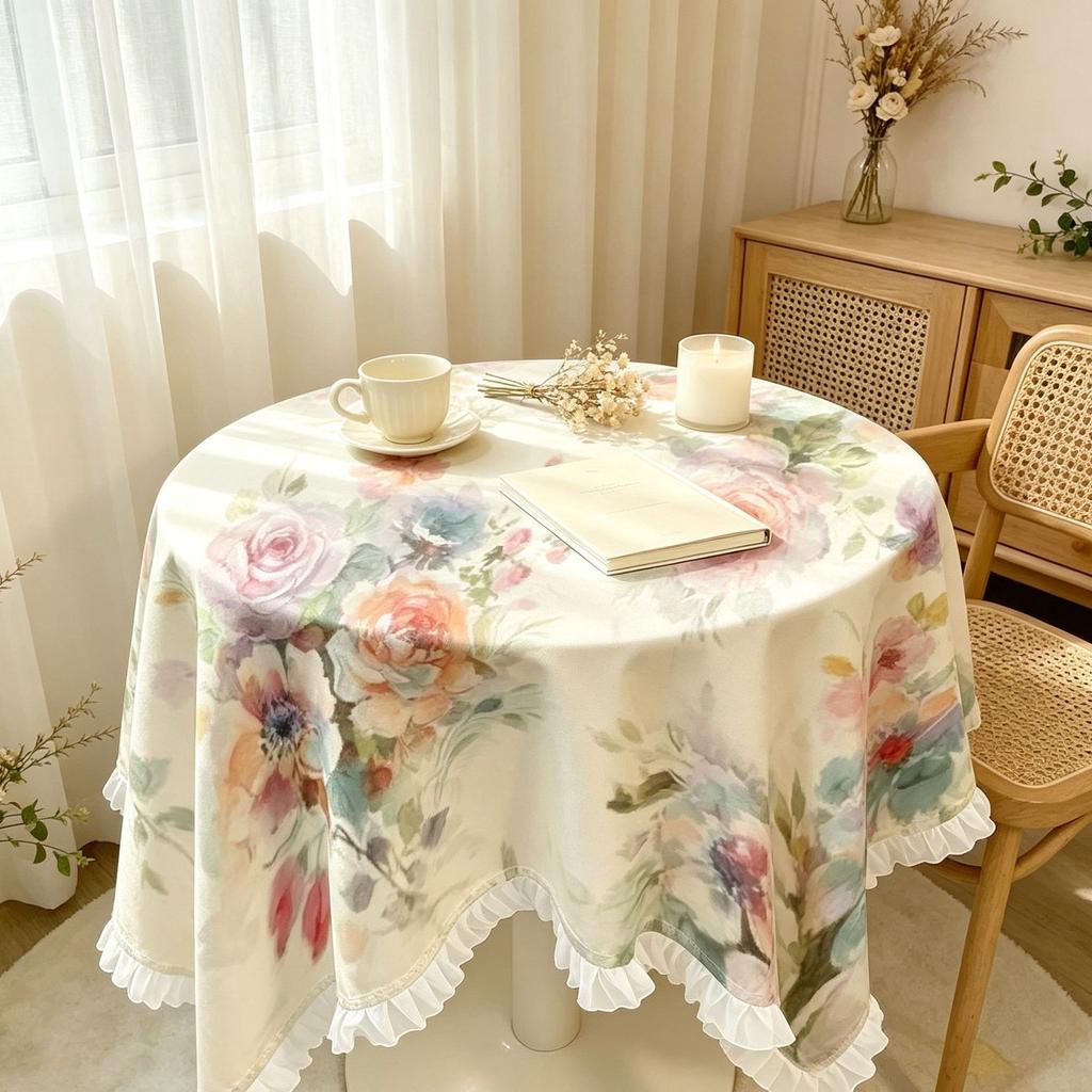 Spitzentischdecke: Rustikal Floral, Frische und Verspielte Wohnkultur für Wohnzimmer und Schlafzimmer—Staubdichte Runde und Quadratische Tischdecken
