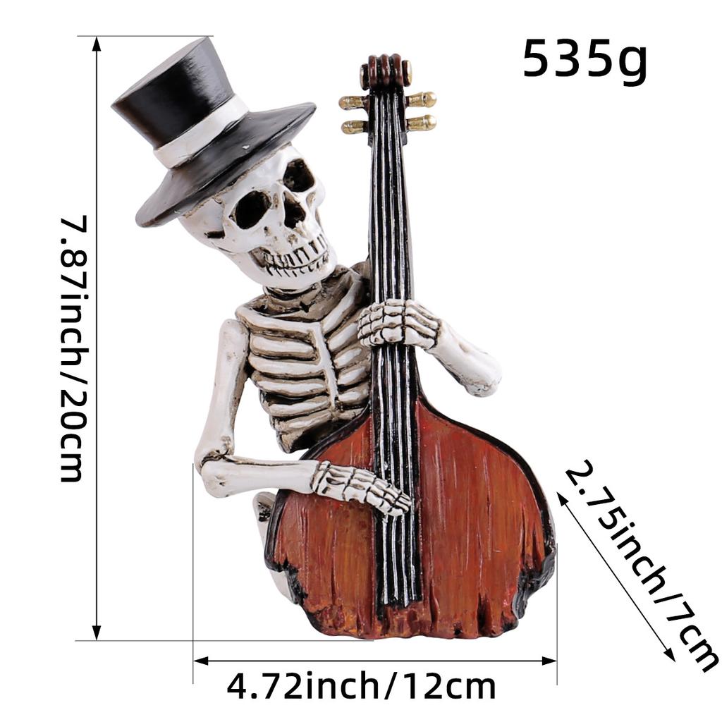 Halloween Cartoon Skull Figurine - Secret Room Haunted House Funny Atmosphere Skull Head Resin Decoration Item