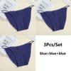 Seamless Lace 3pcs Sexy Women Panties Silk Lingerie Girls Cute Bow Underpants