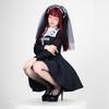 Milky Time Gothic Lolita Dress, Black, Long Sleeves, Maid/Sister Cosplay Costume, Women's, Halloween (XL)
