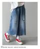 Trendy Summer Ripped Pants Set for Junior High Girls – Stylish Two-Piece Outfit