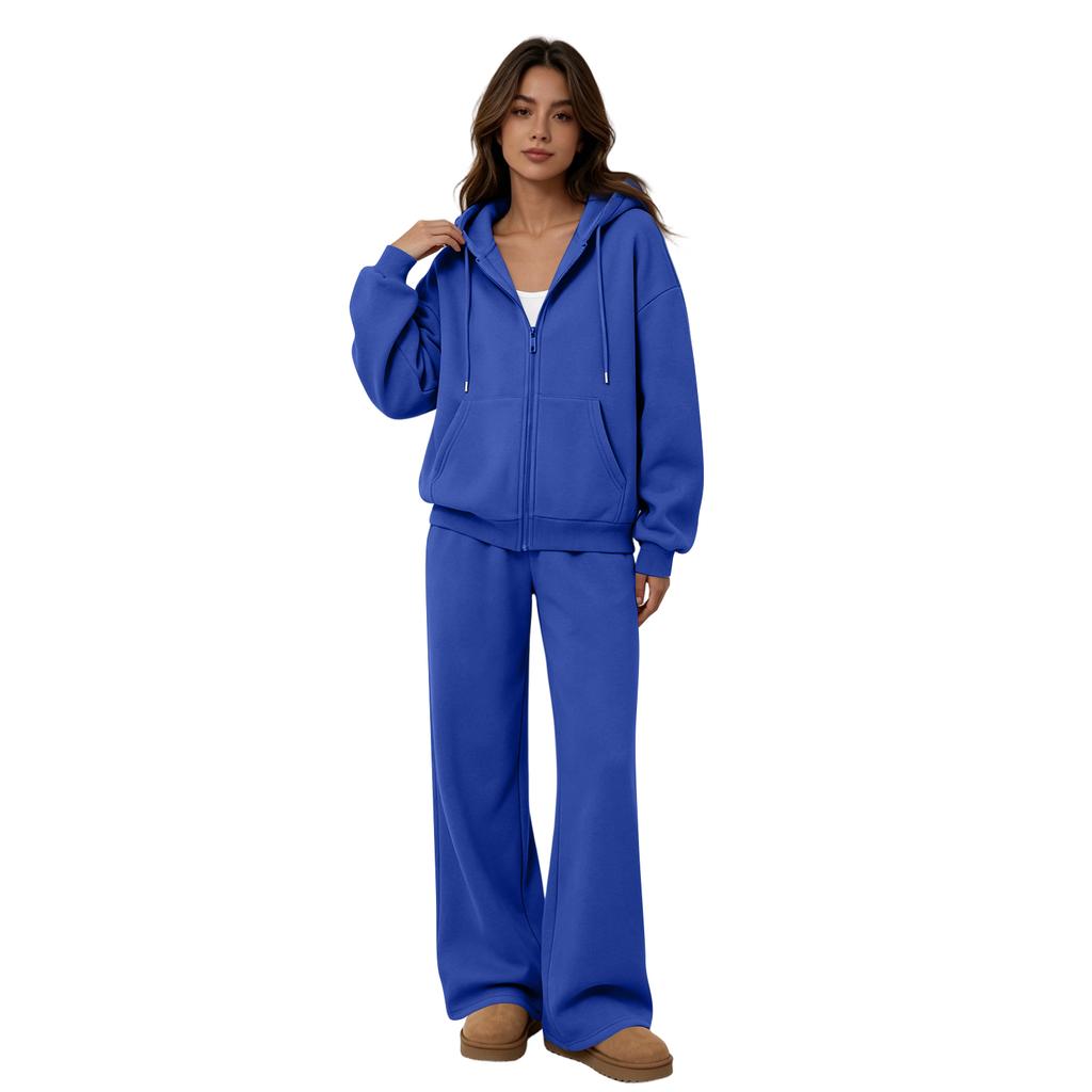 Women's Two Piece Sweatshirt Set with Wide Leg Pants Casual Track Suit for and Wear