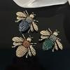 Classic Men Women Bee Full Crytal Luxury Brooches Pins Vintage Unisex Suit Clothing Badges Accessories