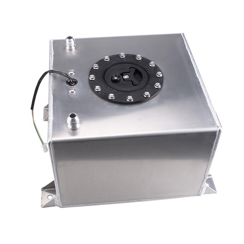 RASTP-High Quality Aluminum Universal 20L Oil Tank Mirror Polish Fuel Cell with Cap/Foam Inside with Sensor Fuel Tanks RS-OCC040