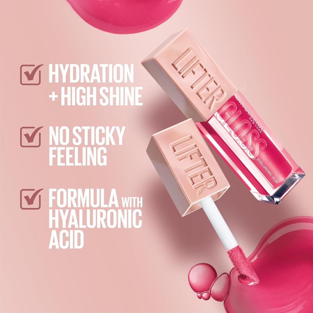 Maybelline New York Lifter Gloss Hydrating Lip Gloss Opal 5.4ml Non Sticky Moisturizing Shine With XL Wand For Smooth Contour And Plump Look