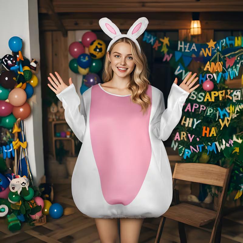 Костюм Пасхального Кролика, Взрослый Adult size розовый
