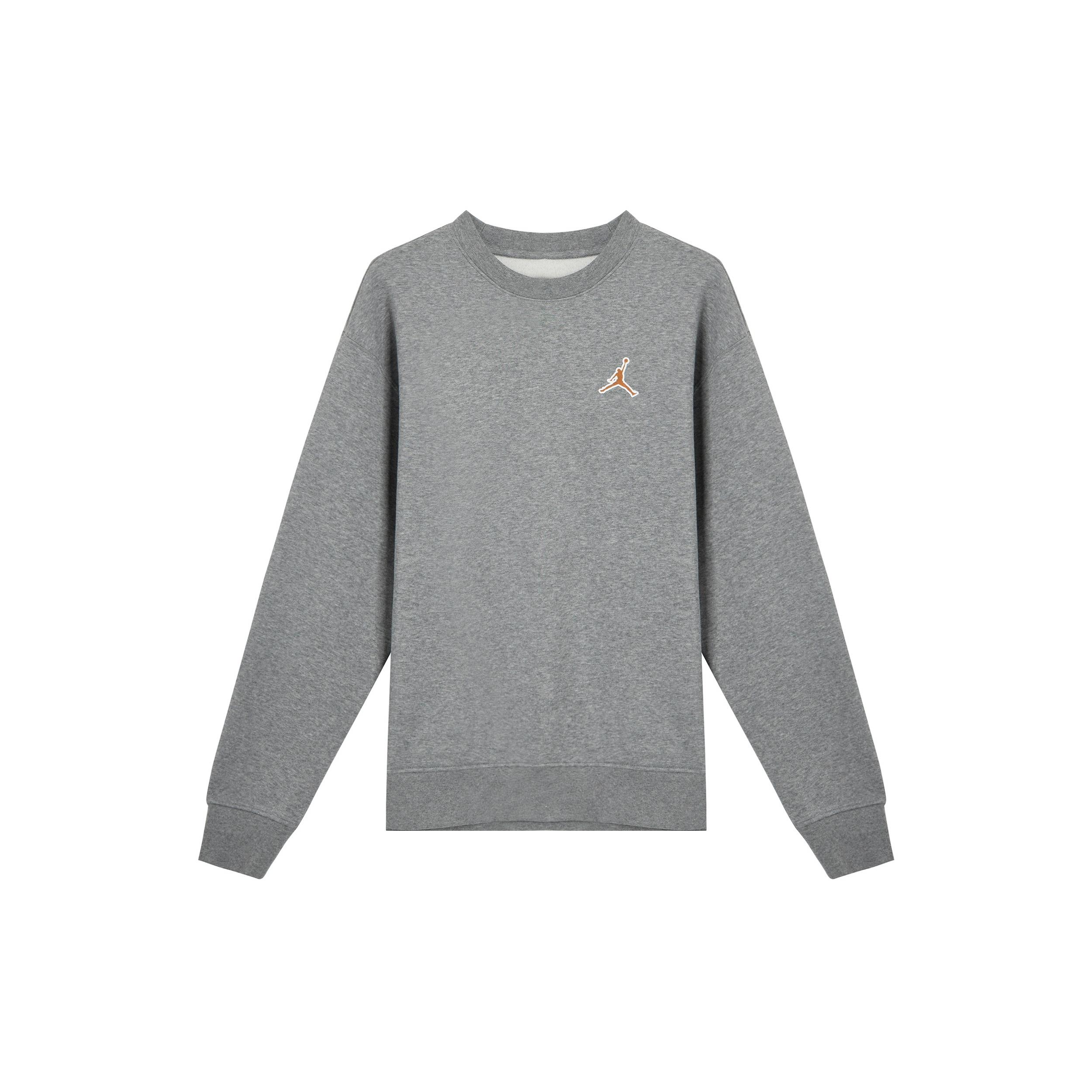 Air Jordan Classic Flying Solid Color Fleece Lined Round Neck Sweatshirt Carbon Grey Men s FD0594-091 L