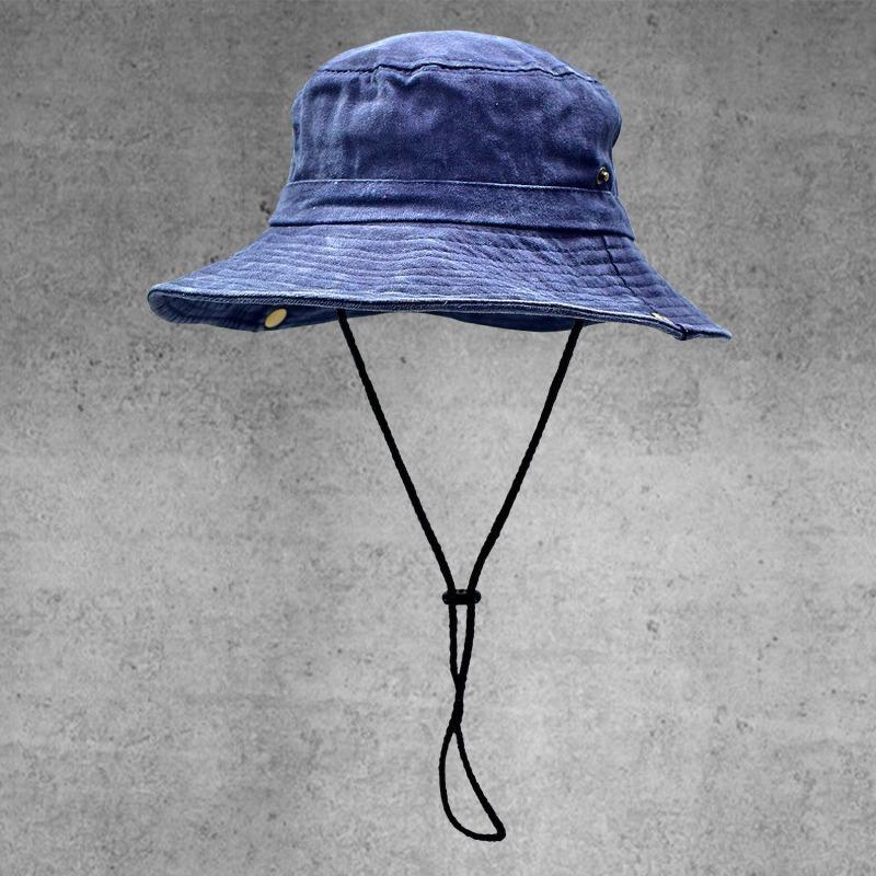 Western Cowboy Hat Women's Outdoor Camping Washed Bucket Hat Summer Sun Protection Shade Mountaineering Sun Hat