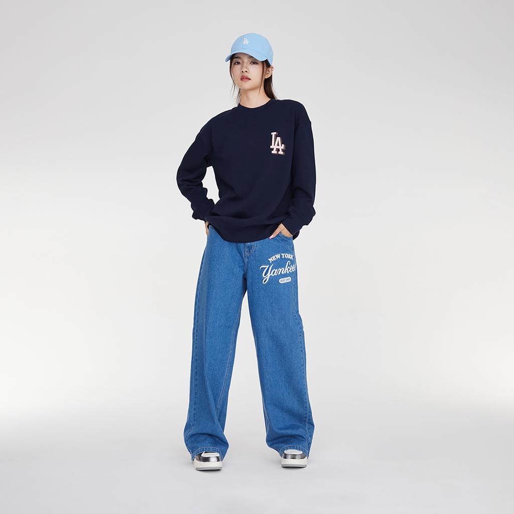 New MLB Sweatshirt Unisex Navy Blue 3AMTM0934-07NYD