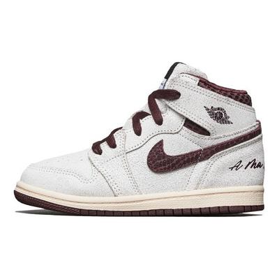A Ma Maniére X Air 1 High OG TD Airness Baby Sneakers Cream Sail Burgundy-Crush DO7098-100
