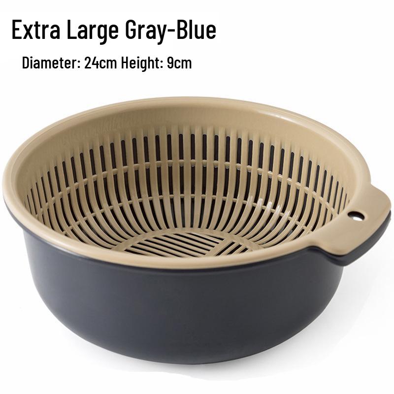 Extra Large Double-Layer Drain Basket for Kitchen & Vegetables