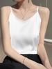 Women's White Satin One-Shoulder Camisole - 2026 Spring/Summer Versatile Layering Top