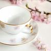 Okura Pottery Art, Cherry Blossom Series, 3rd Edition "Hatsumiyozakura" Cup & Saucer, Coffee/Tea, Approx. 235cc, Made In Japan, 1c/a682-3