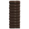 VidaXL Premium Washcloths SOLUND 10 Pieces Brown 30 X 30 Cm 600 G/m² 137229